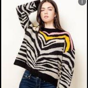 Colorful Boxy Zebra Sweater